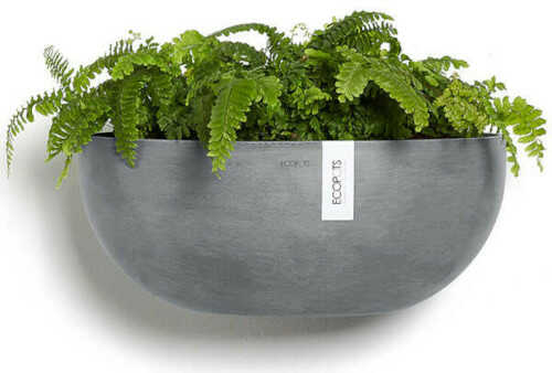 Γλάστρα Τοίχου Sofia Wall ECOPOTS 43x25x(Υ)17,5cm Γκρι Μπλε με Φυτό